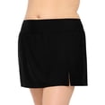 thumbnail image 1 of Krista Plus Women's Black A-Line Swim Skirt with Built-In Shorts Bottom, 1 of 4