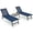 Navy, variant on Gymax 3pcs Patio Chaise Lounge Set Aluminum Recliner Chair Table Outdoor Adjust Navy