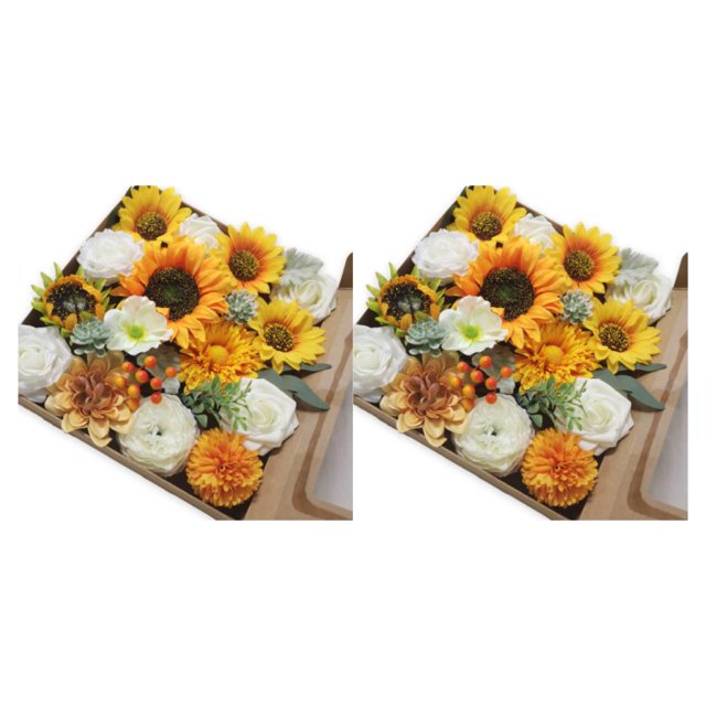 Wweixi Whimsical Blooms Low Maintenance Artificial Flower Collection Realistic sunflowers LH003 2Set