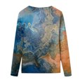 thumbnail image 4 of CEHVOM Femmes Dames Col Rond Hauts Amples T-Shirts Décontractés à Imprimé Blouse à Manches Longues Liquidation, 4 of 5