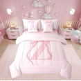 thumbnail image 1 of Erosebridal Initial Lit en Sac Taille Grand, Ensemble de Lit Nœud Z, Décor Monogramme Dessin Animé, Réversible 7 Pcs, 1 of 1