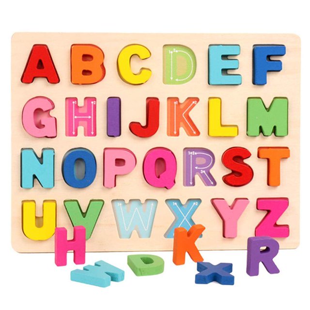 Wooden Puzzles Alphabet/Numbers Shape Learning Board Wooden Puzzles Alphabet/Numbers Shape Toy Kindergarten Early Educational Toys