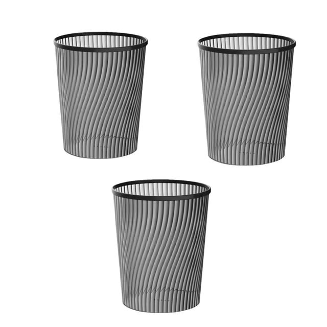 Poubelle Verticale Translucide à Filetage Léger de Grande Capacité pour l'Élimination Moderne des Déchets 3 Pcs