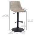 thumbnail image 3 of HOMCOM Adjustable Bar Stools Set of 2, Swivel Barstools with Back, 3 of 10