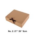 thumbnail image 3 of 10 Pieces Paper Gift Packaging Box with Ribbon Wedding Ceremony Engagement Cookie Candy Packing Case Portable Favor Boxes Brown 27x20x8cm, 3 of 9