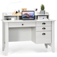 thumbnail image 1 of Costway Computer Desk PC Laptop Writing Table Workstation Student Study Furniture White, 1 of 10