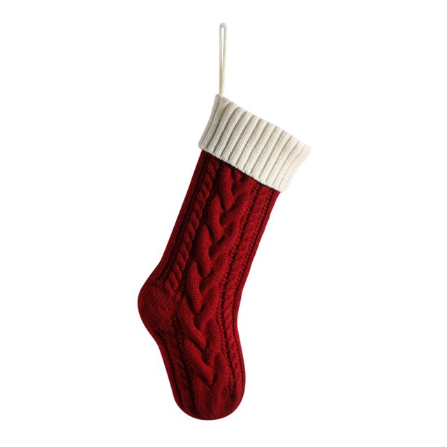 QualitChoice Sacs Cadeaux Tricotés à la Main Trésors de Noël Fil Lourd - Doublure Douce. Type Net F