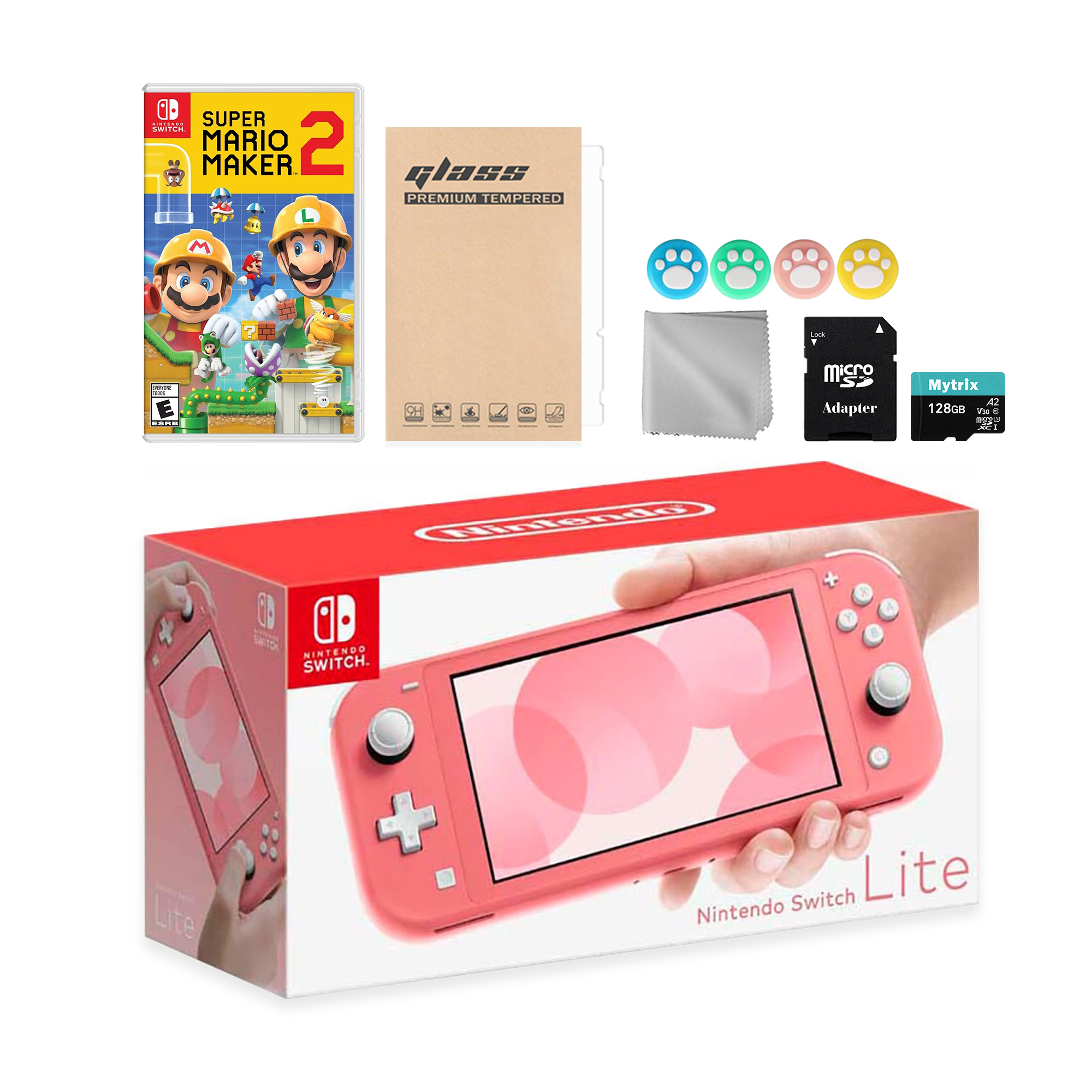 Nintendo Switch Lite Coral with Metroid Dread, Mytrix 128GB