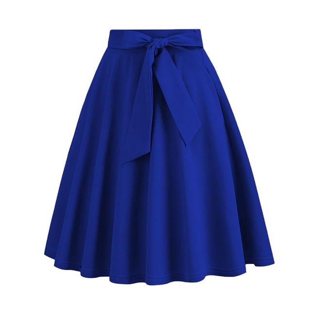 Jupe Plissée Vintage des Années 1950 pour Femme Taille Haute Évasée Rétro Midi avec Lien