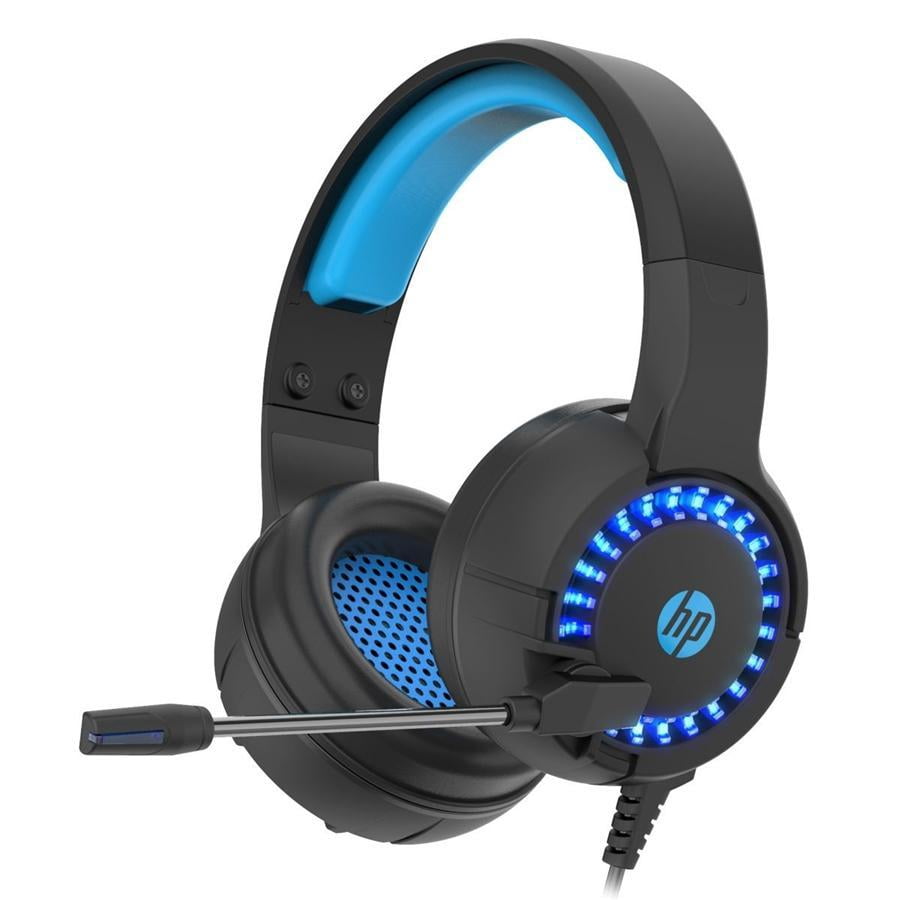 HP - Wired Stereo Gaming Headset with Microphone and Backlight, 2 Meter Cable, Black