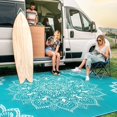 thumbnail image 2 of Findosom Tapis d'Extérieur Imperméable Boho 8'x10 Pieds, Tapis de Paille en Plastique Pliable Réversible, Grand Tapis de Patio pour Extérieur, RV, Patio, Arrière-Cour, Terrasse, Pique-Nique, Plage, Camping Turquoise, 2 of 6