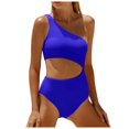 thumbnail image 3 of FhsagQ Women Swimsuit Sets Bikini Women One Shoulder 1 Piece Swimsuit for Women Bathing Suits Full Coverage Keyhole Swimwear Women Swimsuit Sets Open Crotch Blue L, 3 of 8