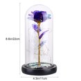 thumbnail image 4 of 1Pc Simulative Rose LED Lamp Delicate Glass Rose Cover Decoration Desktop Night Light Layout Valentine Day Flower Gift (Goldleaf, Purple, Three Leaf), 4 of 6