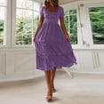 thumbnail image 4 of 2025 Robe d'Été pour Femmes Robe Évasée Robe Décontractée d'Été Robe à Manches Robe Chemise à Imprimé Floral Robe Décontractée Fluide Midi, 4 of 6
