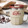 thumbnail image 2 of fheaev 304 Stainless Steel Mug Double-layer Heat Coffee Cup With Lid Water Cup For Students Large Capacity, 2 of 6