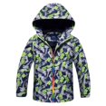 thumbnail image 1 of AAMILIFE Boys Waterproof Fleece Lined Jacket Color Block Windbreaker Hooded Coat, 1 of 2