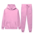 thumbnail image 1 of Gspmoly Mens Sweatshirt, Men'S Casual Oversize Solid Color Drawstring Trouser Long Sleeve Hooded Set Going Out Tops Savings, 1 of 7