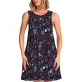 thumbnail image 1 of Xecao Motif de l'Action de Grâce Sans Couture pour Robes d'Été pour Femmes Robes Décontractées de Plage Robes de Plage Sans Manches T-Shirt Robe Évasée avec Poches, 1 of 7