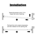 thumbnail image 4 of Mayott Adjustable Shower Curtain Tension Rod with 12-Piece Hook Set in Black, 4 of 5