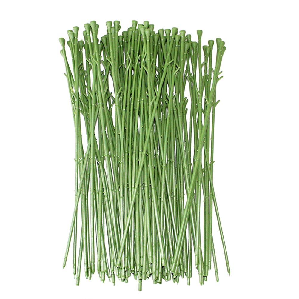100Pcs Simulation Flower Stem Artificial Flower Head Handmade Artificial Green Flower Stem DIY Floral Material for Wedding Home Party Decoration