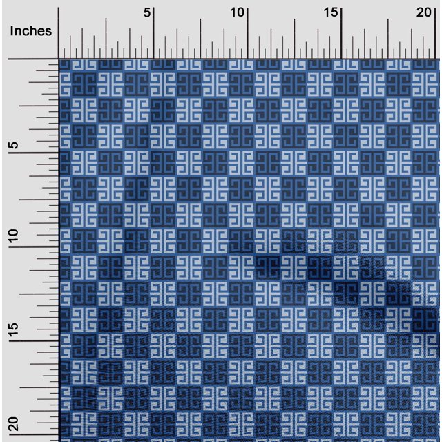 oneOone Cotton Cambric Fabric Greek Key Geometric Printed Craft Fabric BTY 56 Inches Wide
