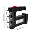thumbnail image 3 of LED Searchlight with 3 LEDs and 15pcs SMDS Super Bright Spotlight with 1200mAh Battery USB Rechargeable LED Flashlight with 984.3ft Irradiation Distance for Hiking Camping, 3 of 10