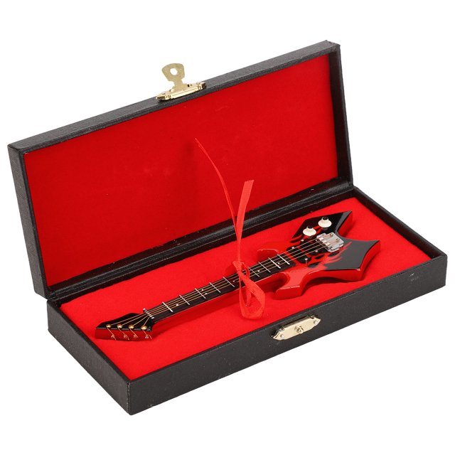Mini Instrument de Musique, Mini Basse Simulée Classique Miniature Modèle de Basse Modèle de Guitare Miniature Grande Capacité