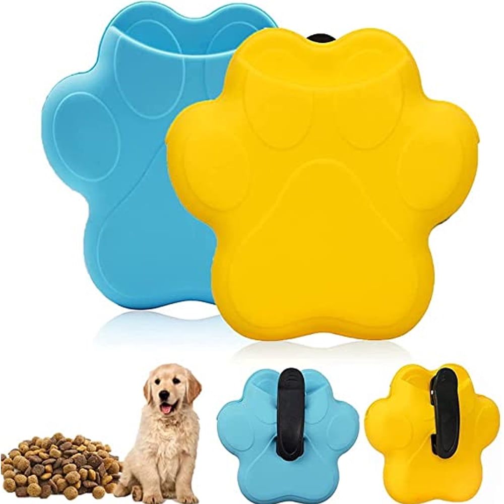 DEBGFS Dog Treat Pouch, 2Pcs Silicone Dog Training Bag Portable Dog Treat Bags Pouch Treat Bag for Dog Training