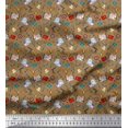 thumbnail image 1 of Soimoi Georgette Viscose Fabric Book,Magnifier & Telescope Education Theme Print Sewing Fabric Yard 42 Inch Wide, 1 of 3