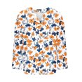 thumbnail image 5 of Wensltd T-Shirts Plissés à Manches Longues à Col en V pour Femmes, Hauts d'Automne Mode, Tunique Décontractée, 5 of 5