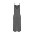 thumbnail image 3 of RKSTN Jumpsuits for Women 2024 V Neck Sleeveless Jumpsuits Spaghetti Straps Solid Color Loose Plus Size Long Pants Rompers with Pockets, 3 of 4