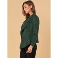 thumbnail image 4 of INSPIRE CHIC Veste en Faux Suède pour Femme, Ouverte à l'Avant, à Revers, Drapée, Cardigan d'Extérieur, 4 of 6