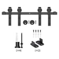 thumbnail image 4 of Bypass Sliding Double Door Hanging Roller Track Barn Door Hardware, J-Shaped Door Accessory ,Sturdy and Durable, 4 of 6