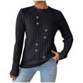 thumbnail image 1 of Rbaofujie Chandails Femme Hiver Ample Uni Chandail Manches Longues Col Rond Chandail Haut Noir Chandail à Capuchon Surdimensionné, 1 of 6