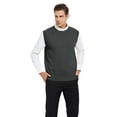 thumbnail image 2 of TOPTIE Men's 100% Cotton Knit Sweater Vest, Crew Neck Solid Color, 2 of 9