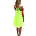 thumbnail image 2 of Innerwin Robe Mini Couleur Unie Débardeur pour Femme Fête Encolure Dégagée Ample Été Plage Robe d'Été Verte G, 2 of 7