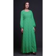 thumbnail image 3 of Bimba Robe Maxi d'Été Décontractée pour Femmes en Georgette Mousse à Imprimé de Feuilles de Thé, Longue, Taille Élastique - Petit, 3 of 5