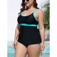 thumbnail image 2 of Charmo Womens Plus Size Tankini Tops Side Tie Swim Tops Tummy Control Flowy Bathing Suits Tops, 2 of 6