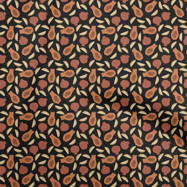 oneOone Silk Tabby Brown Fabric Fruits Craft Projects Decor Fabric Printed By The Yard 42 Inch Wide
