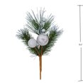thumbnail image 3 of Holiday Time Branche de Fruits Argent avec Pomme de Pin 9", 3 of 4