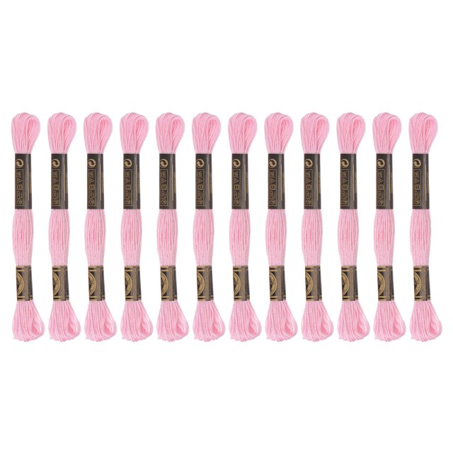 Unique Bargains Pink Embroidery Floss, 8m Each, 12 Skeins