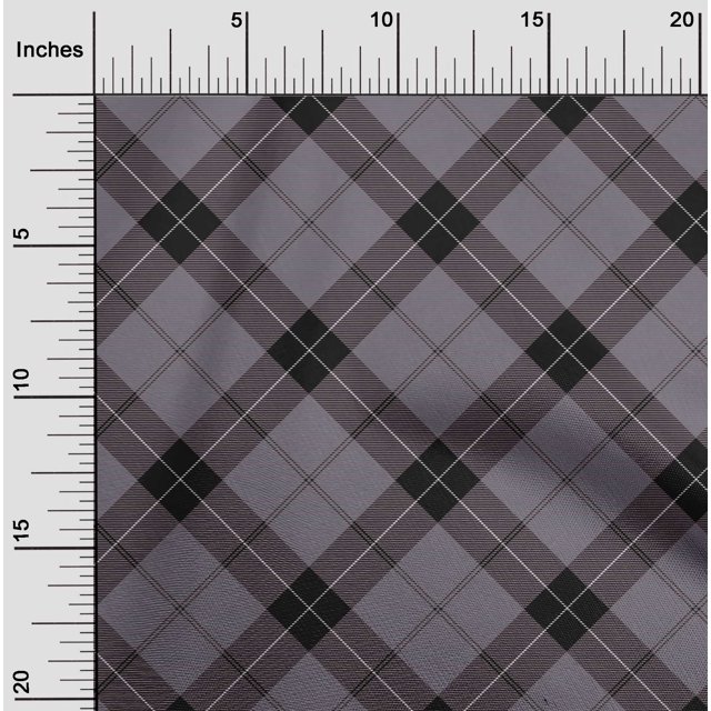 oneOone Tissu Polyester Lycra Tartan Imprimé au Mètre 56 Pouces de Large