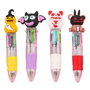 ZTTD 4Pcs Mini Multicolor Pens in One 4-in-1 Cute Pens Bulk, Ballpoint Pen for Birthdays and Parties, Fun Gifts Assorted Ink Kawaii Pen(Halloween), Color Random