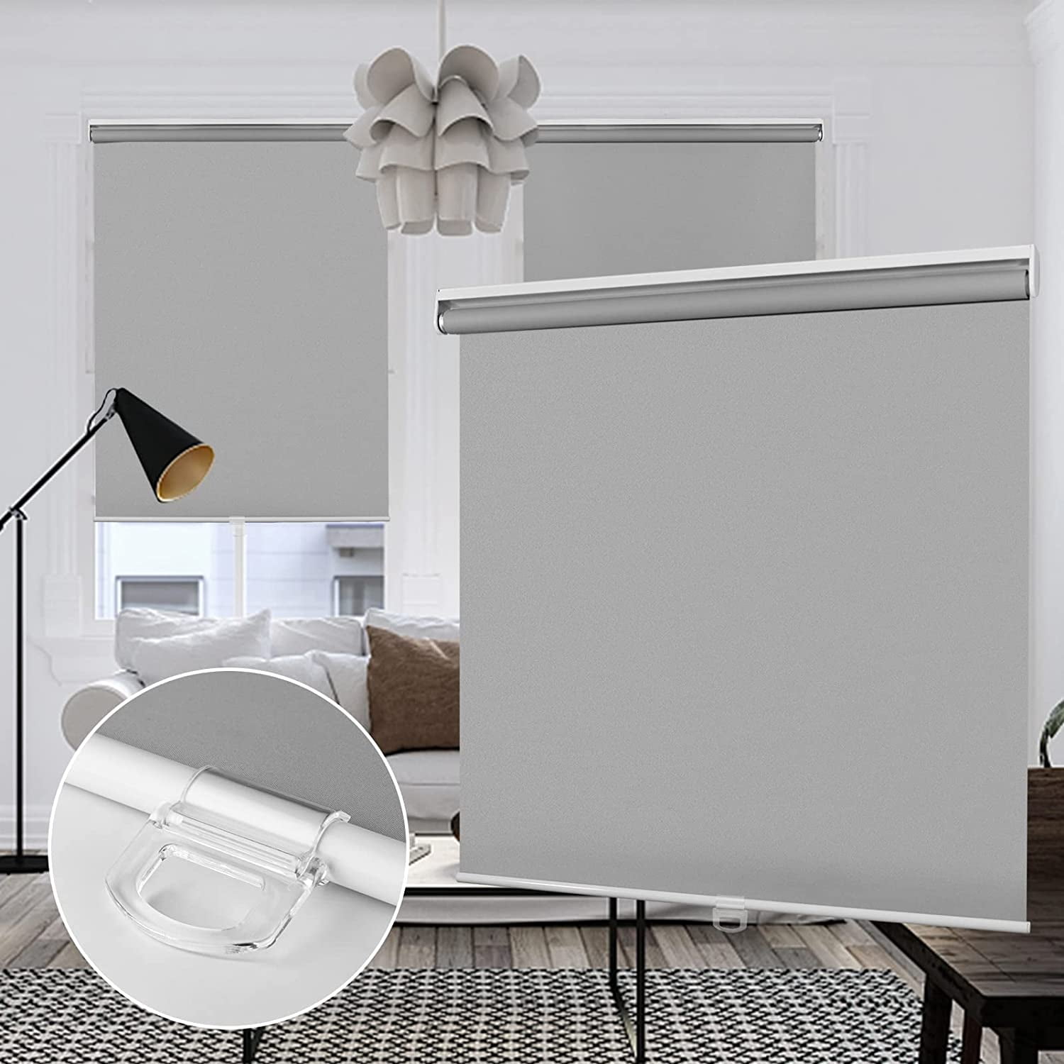 Window Bath Protector LUCKUP Cordless Blackout Roller Shades Window Blinds for Home Kitchen ...
