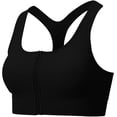 thumbnail image 4 of ylioge Sports Bras for Women Front Closure Zipper High-Impact Ribbed Wireless Push-Up Stretchy Racerback Solid Comfort Workout Underwear Bralettes, 4 of 4
