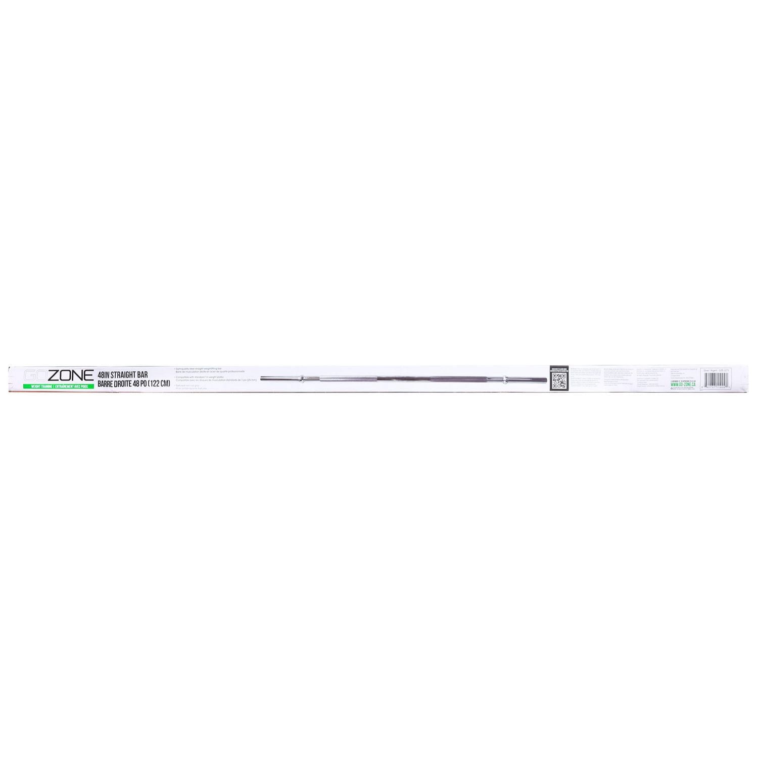 Barre de musculation droite 48 po GoZone – Argent
