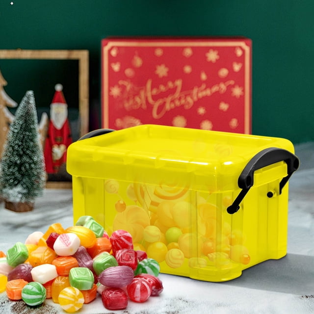 Yhmxh Closet Organizers and Storage Candy Color Mini Storage Box Transparent Storage Box 0.14 Liters Small Glove Box Cute Lock Jewelry Box Mini Storage