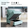 thumbnail image 2 of HONBAY Canapé Sectionnel Convertible Moderne avec Lit et Rangement pour Ensembles de Meubles de Salon, Bleu Aqua, 2 of 7