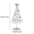 thumbnail image 3 of Todaioua 12.5 Inch Metal Tabletop Christmas Tree Stand - Wrought Iron Ornament Display Holder for Desktop Decor, Mini Xmas Tree with Star Topper, Home Office Bookcase Display Decorations, 3 of 7