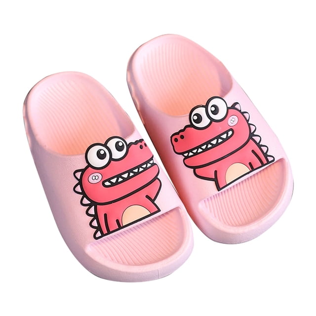 MIASHUI Kids Dinosaur Slippers Non-Slip Toddler Beach Pool Shower Home Slide Sandals,Red,1